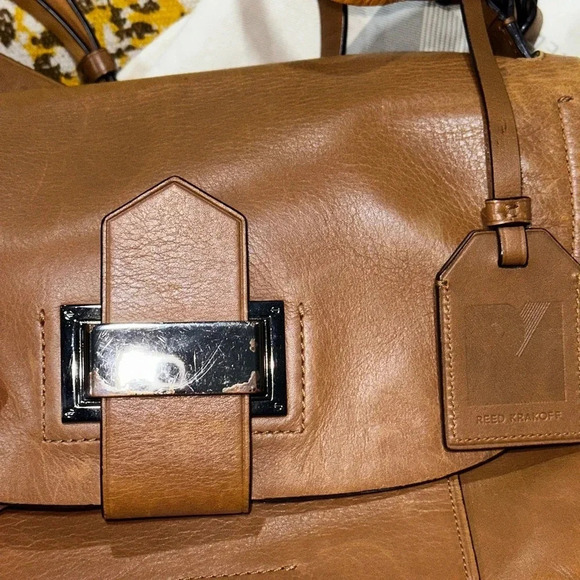 Reed Krakoff Tan Leather Top Handle & Crossbody Bag - Picture 3 of 8